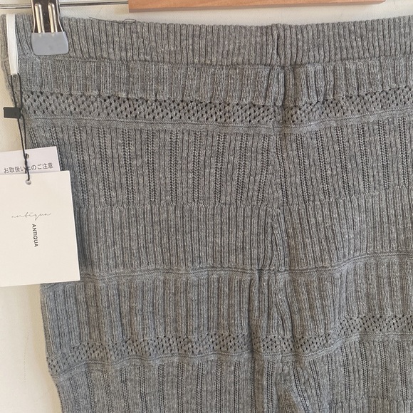 Antiqua Cable Knit Sweater Heather Grey leggings, Size L, NWT - Picture 2 of 7